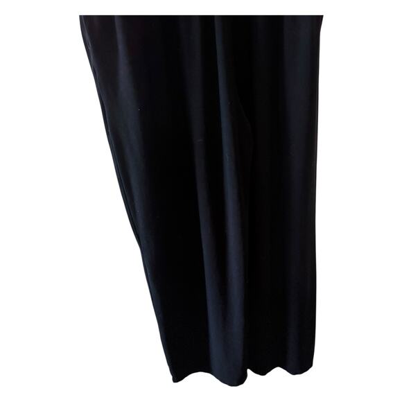 Eileen Fisher Jumpsuit M Black Women's Romper Cropped‎ Short Sleeve V Neck - Picture 7 of 9